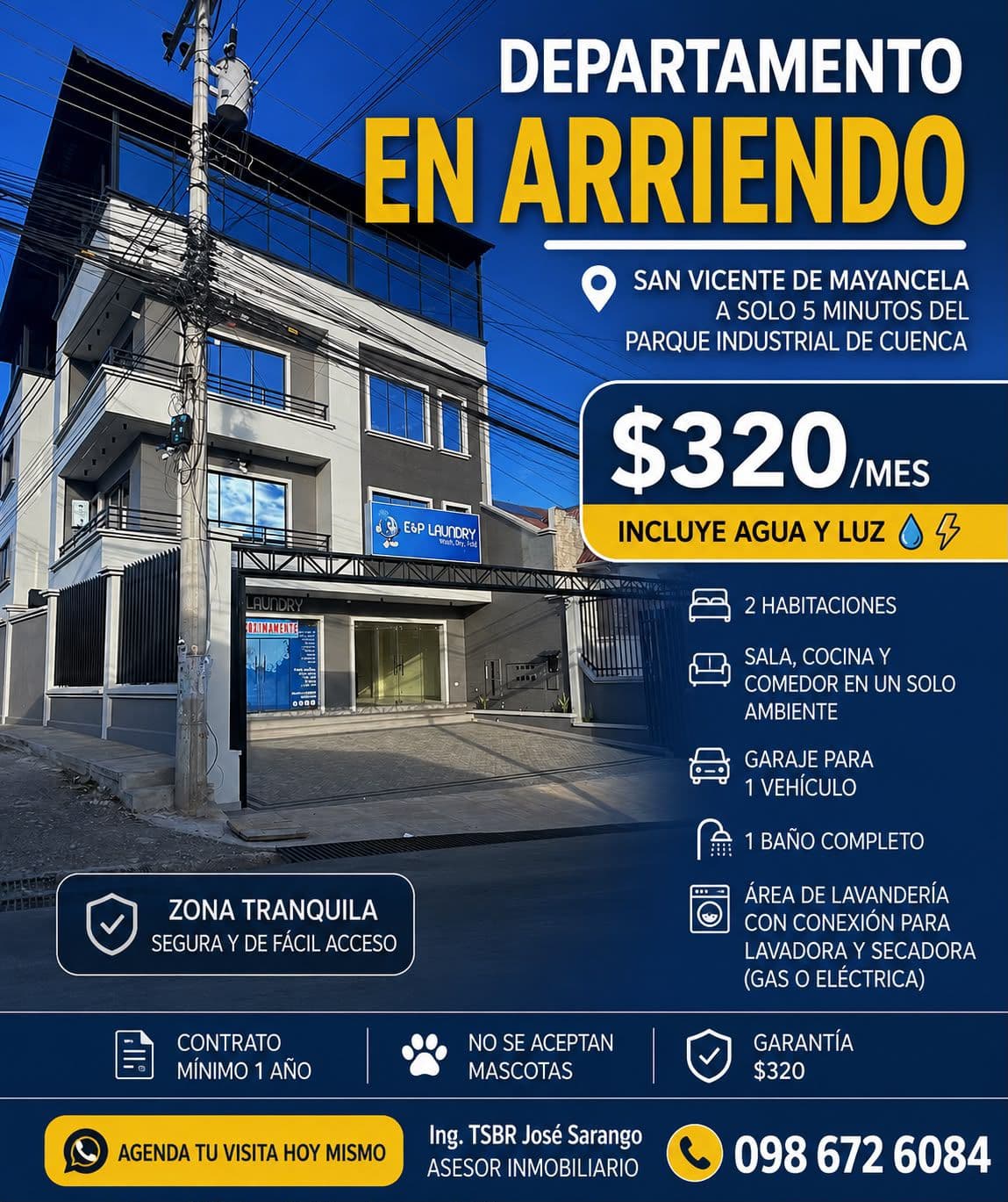 Departamento de 2 habitaciones en arriendo – San Vicente de Mayancela